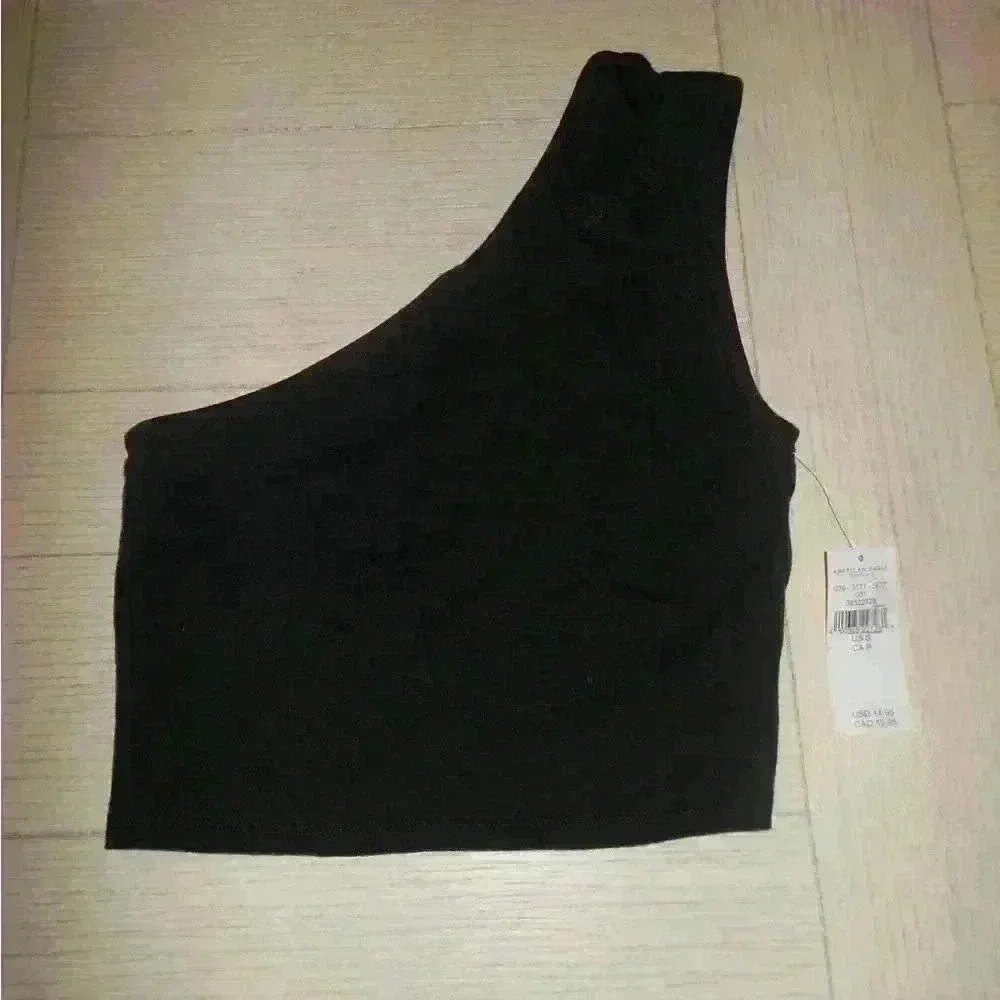 American Eagle detailed one-shoulder crop top - S